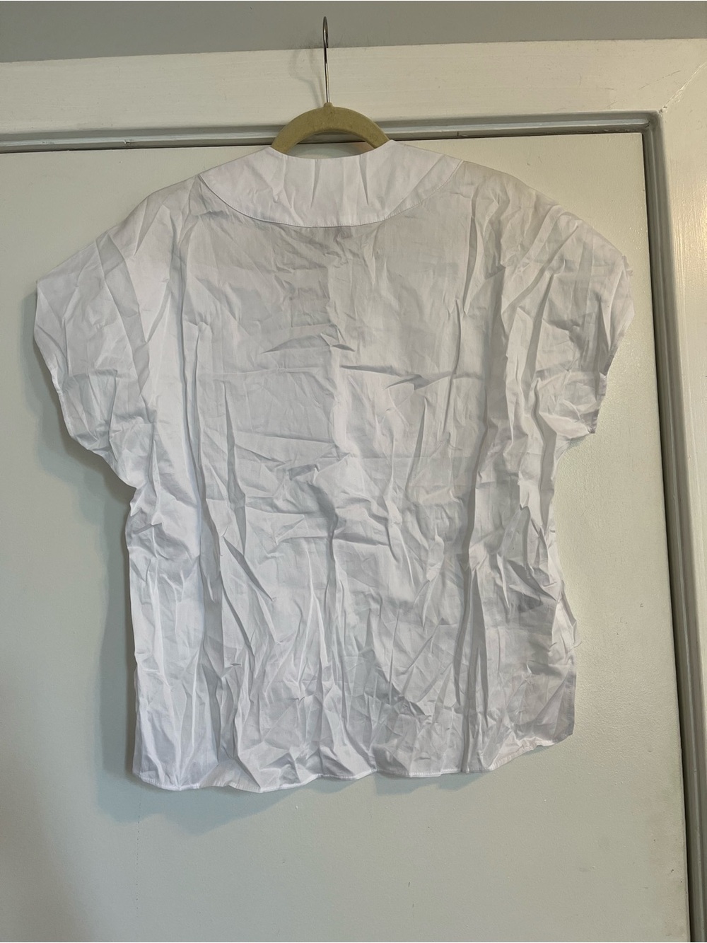 Harshman White V-Neck Short Sleeve Blouse cotton women’s XS - Picture 7 of 7